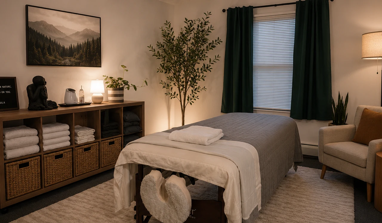 Massage treatment room at Sula Massage Therapy